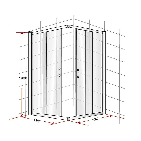 Buy 1200 x 1000mm Sliding Door Nano Safety Glass Shower Screen By Della Francesca discounted | Products On Sale Australia