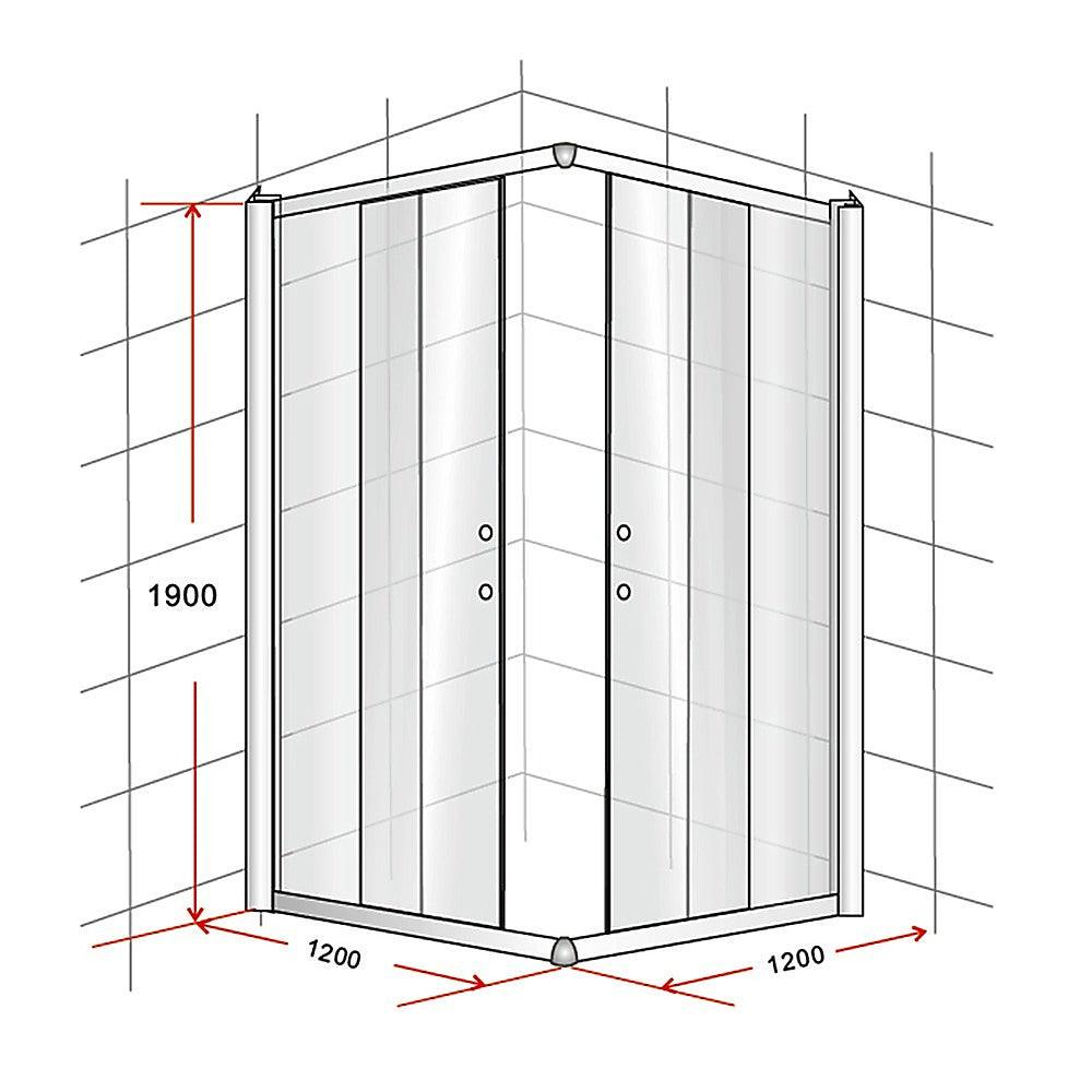 Buy 1200 x 1200mm Sliding Door Nano Safety Glass Shower Screen By Della Francesca discounted | Products On Sale Australia