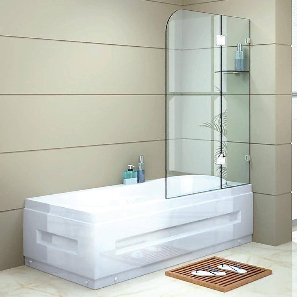 Buy 1200 x 1450mm Frameless Bath Panel 10mm Glass Shower Screen By Della Francesca discounted | Products On Sale Australia