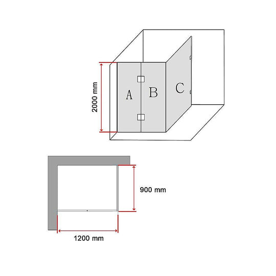 Buy 1200 x 900mm Frameless 10mm Glass Shower Screen By Della Francesca discounted | Products On Sale Australia