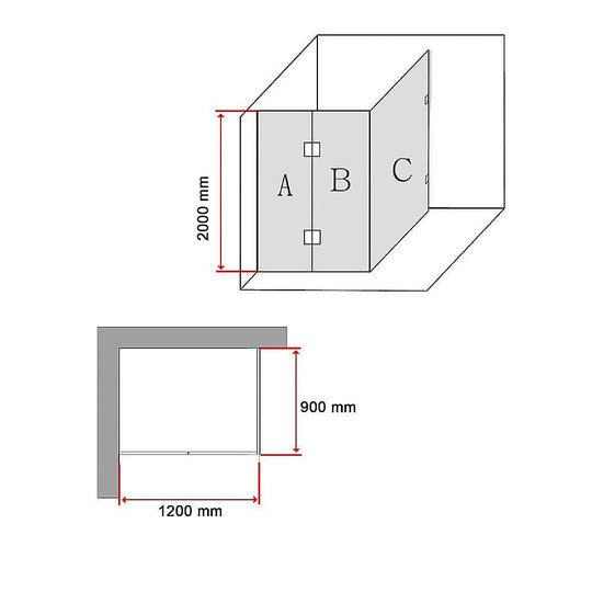 Buy 1200 x 900mm Frameless 10mm Glass Shower Screen By Della Francesca discounted | Products On Sale Australia