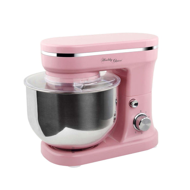 Buy 1200W Mix Master 5L Kitchen Stand (Pink) w/ Bowl/ Whisk/ Beater discounted | Products On Sale Australia