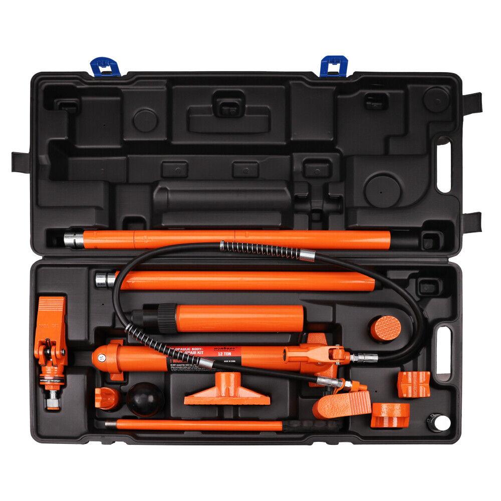 Buy 12T Porta Power Kit Hydraulic Ram Pump Oil Hose Automotive Body Repair Tool discounted | Products On Sale Australia