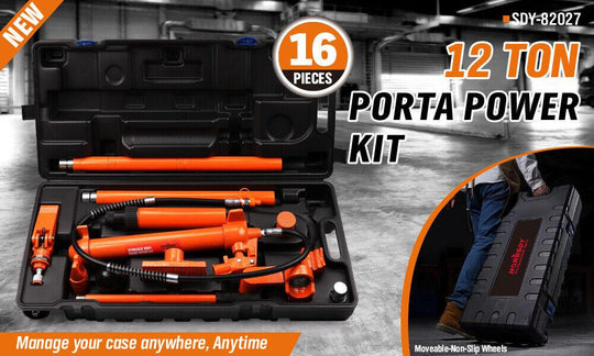 Buy 12T Porta Power Kit Hydraulic Ram Pump Oil Hose Automotive Body Repair Tool discounted | Products On Sale Australia