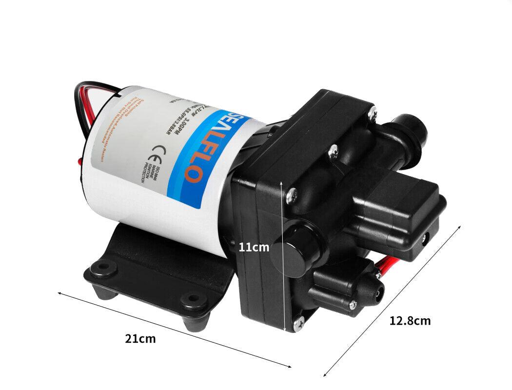 Buy 12V Caravan Water Pump High Pressure Self-priming rv Camping Boat 55PSI 11.3L/M discounted | Products On Sale Australia