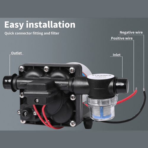 Buy 12V Caravan Water Pump High Pressure Self-priming rv Camping Boat 70PSI 20.8L/M discounted | Products On Sale Australia