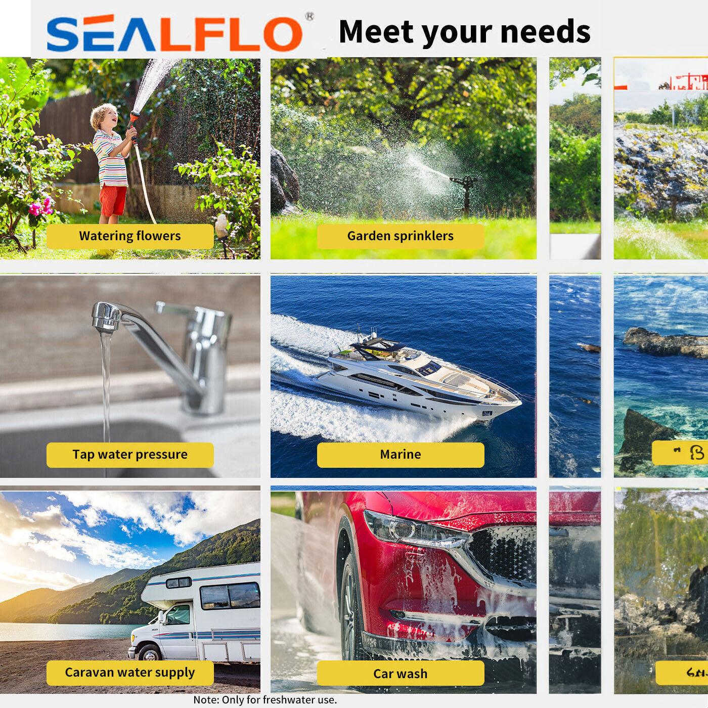 Buy 12V SEALFLO Water Pump High Pressure Self-priming rv Camping Boat 70PSI 11.3L/M discounted | Products On Sale Australia