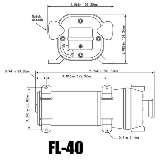 Buy 12V Water Pump FL-40 High Pressure 17/10LPM For Caravan Boat Camp Washdown discounted | Products On Sale Australia