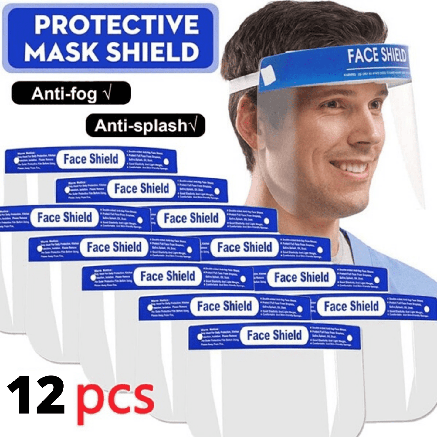 Buy 12x Safety Full Face Shield Clear Glasses Anti-Fog Eye Protector Shop Dental discounted | Products On Sale Australia