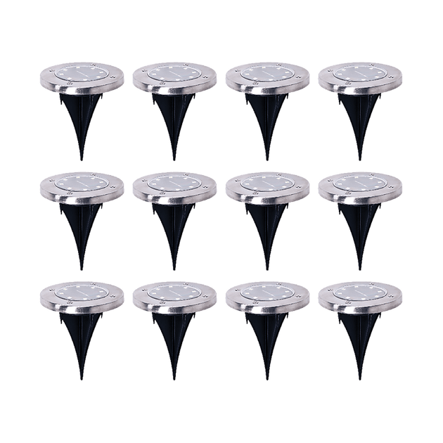 Buy 12x Solar Powered LED Buried Inground Recessed Light Garden Outdoor Deck Path discounted | Products On Sale Australia