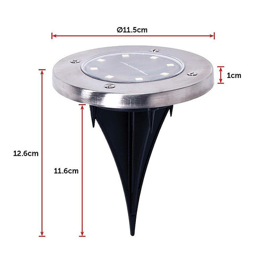 Buy 12x Solar Powered LED Buried Inground Recessed Light Garden Outdoor Deck Path discounted | Products On Sale Australia