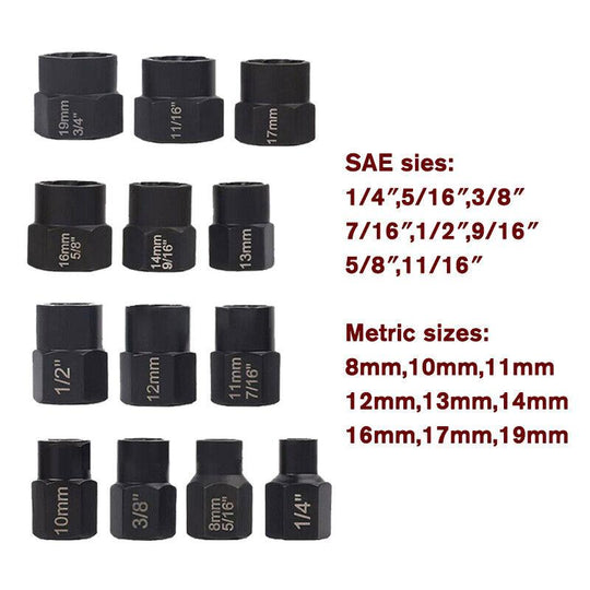 Buy 13-Piece Impact Bolt & Nut Remover Set Nut Extractor Socket Bolt Remover Tool discounted | Products On Sale Australia