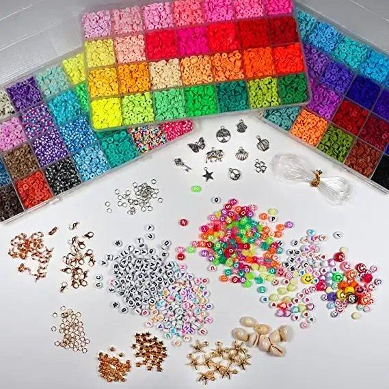 Buy 13200PCS 84 Colours Flat Round Polymer Clay Beads Kit Heishi Alphabet Letter Beads for Jewellery Bracelet Necklace Making discounted | Products On Sale Australia