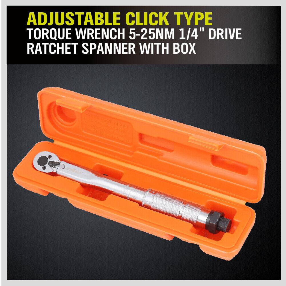 Buy 1/4" Drive Click Torque Wrench 5-25NM Ratchet Spanner Adjustable Hand Repair New discounted | Products On Sale Australia