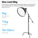 Buy 150-330cm Black Heavy Duty C-Stand Adjustable Light Stand Load 20KG Capacity discounted | Products On Sale Australia