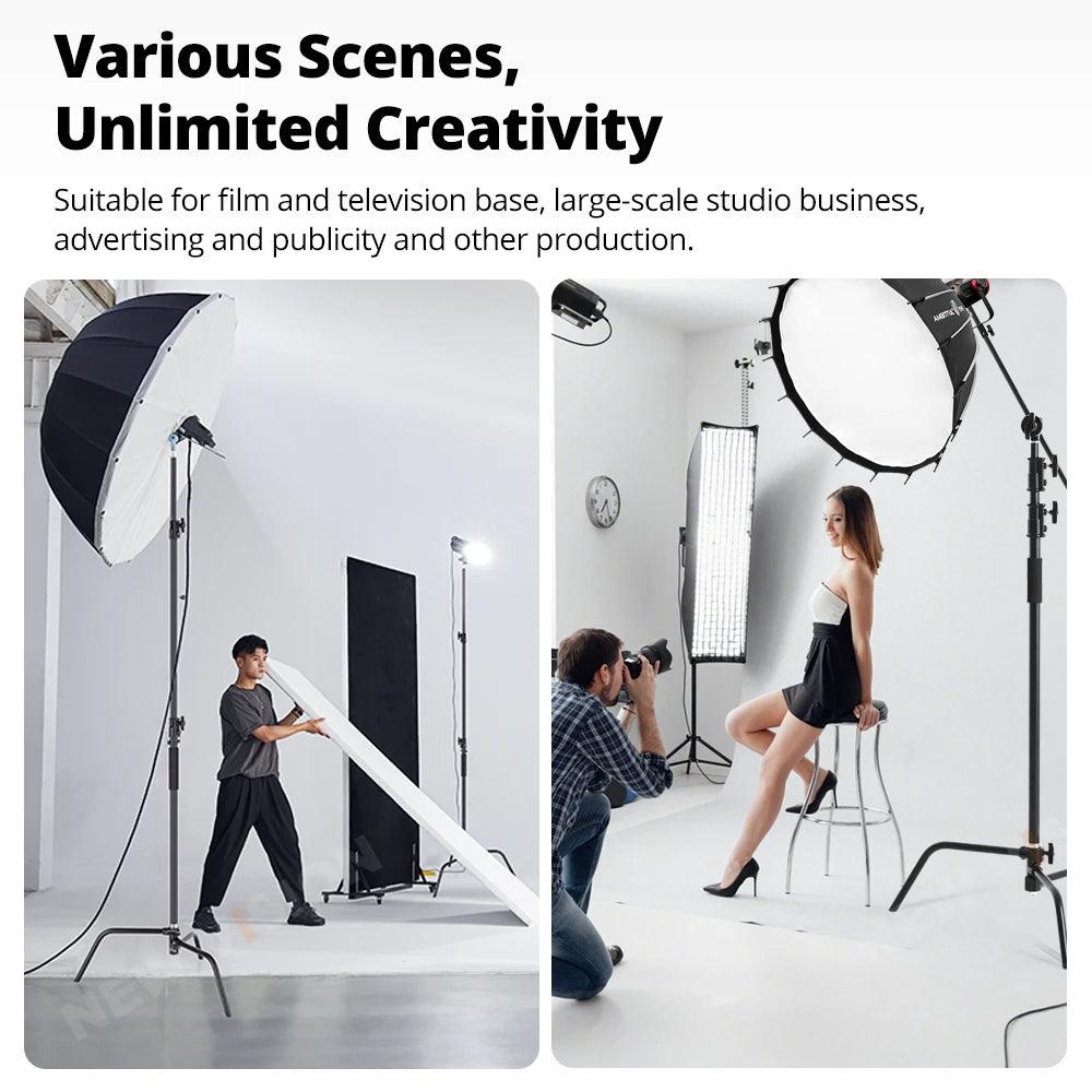 Buy 150-330cm Black Heavy Duty C-Stand Adjustable Light Stand Load 20KG Capacity discounted | Products On Sale Australia