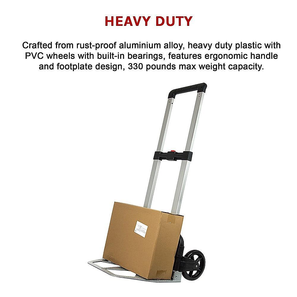 Buy 150KG Portable Cart Folding Dolly Push Truck Hand Collapsible Luggage Trolley discounted | Products On Sale Australia