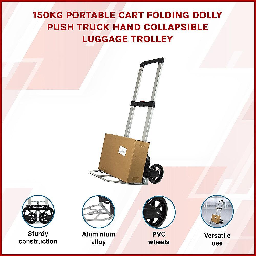 Buy 150KG Portable Cart Folding Dolly Push Truck Hand Collapsible Luggage Trolley discounted | Products On Sale Australia