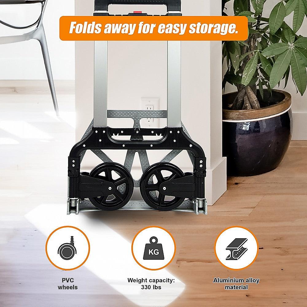 Buy 150KG Portable Cart Folding Dolly Push Truck Hand Collapsible Luggage Trolley discounted | Products On Sale Australia