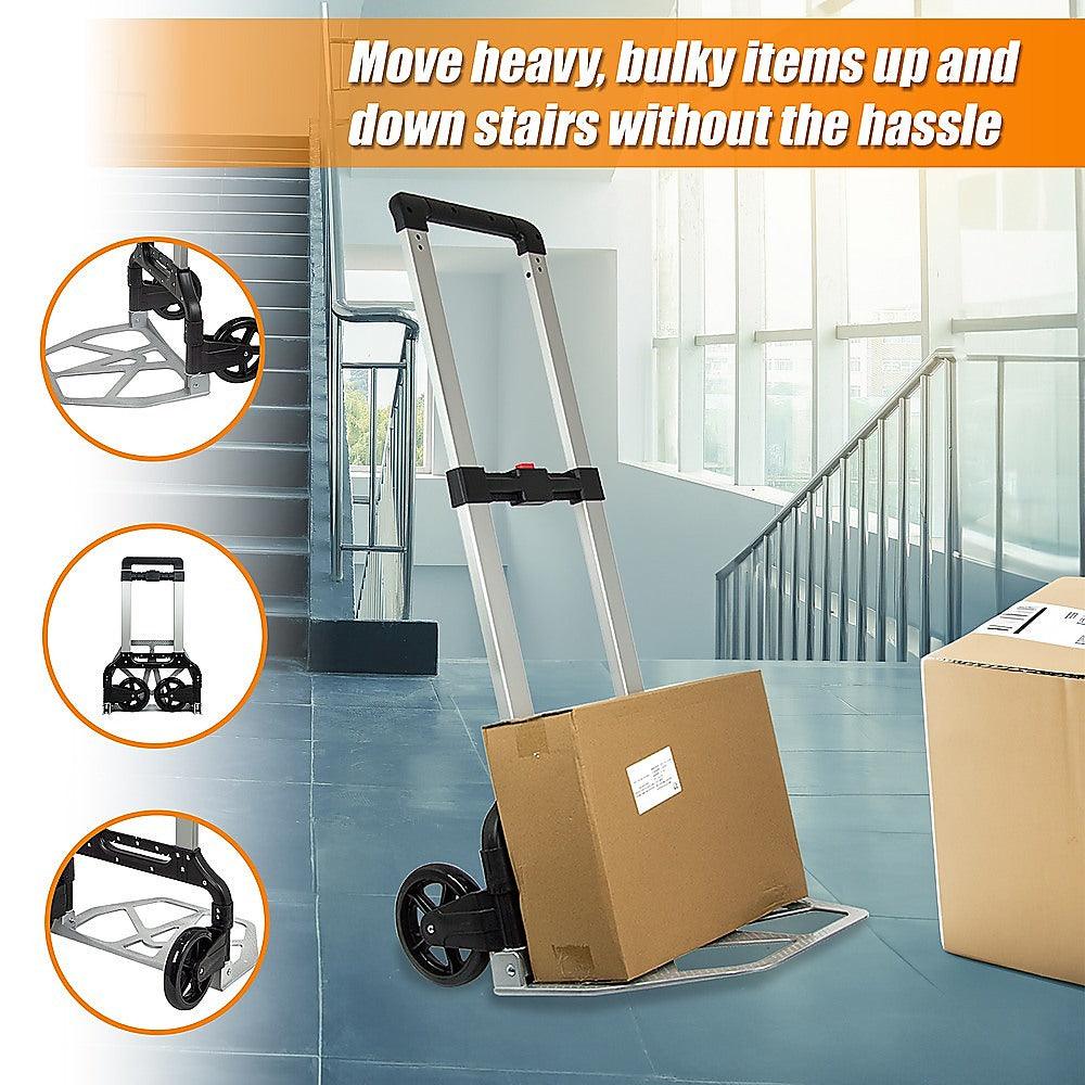 Buy 150KG Portable Cart Folding Dolly Push Truck Hand Collapsible Luggage Trolley discounted | Products On Sale Australia