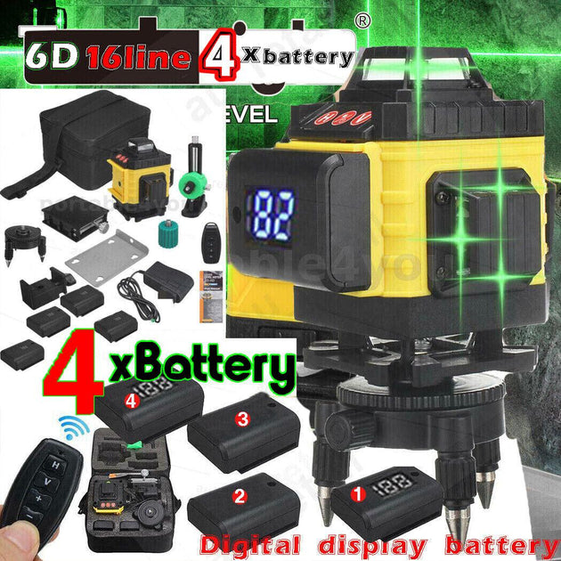 Buy 16 Line Laser Level 4D Green Light Auto Self Leveling 360 degree Rotary Cross discounted | Products On Sale Australia