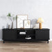 Buy 160cm Ribbed Black Entertainment Unit discounted | Products On Sale Australia