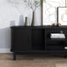 Buy 160cm Ribbed Black Entertainment Unit discounted | Products On Sale Australia