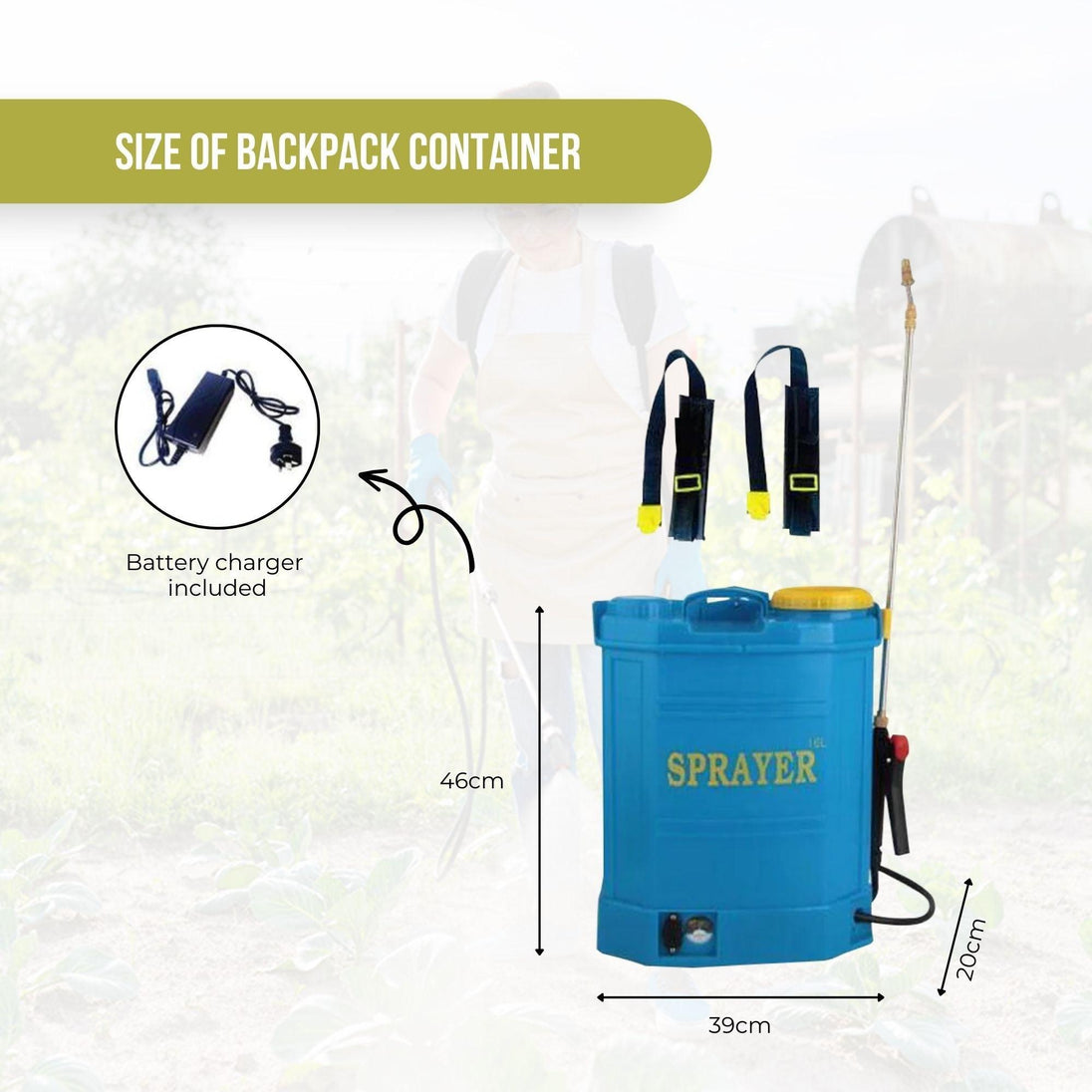 Buy 16L Rechargeable Backpack Pressure Sprayer - Portable Electric Garden Weed Pump discounted | Products On Sale Australia