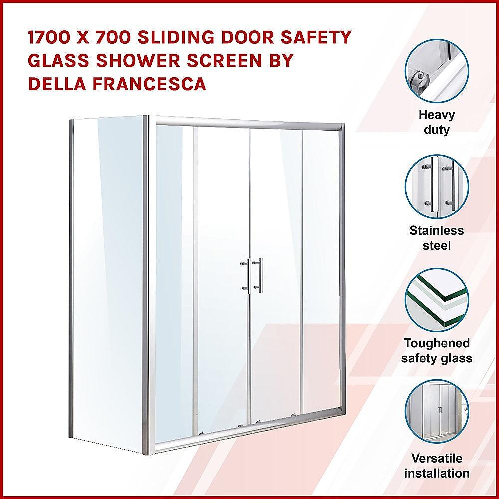 Buy 1700 X 700 Sliding Door Safety Glass Shower Screen By Della Francesca discounted | Products On Sale Australia