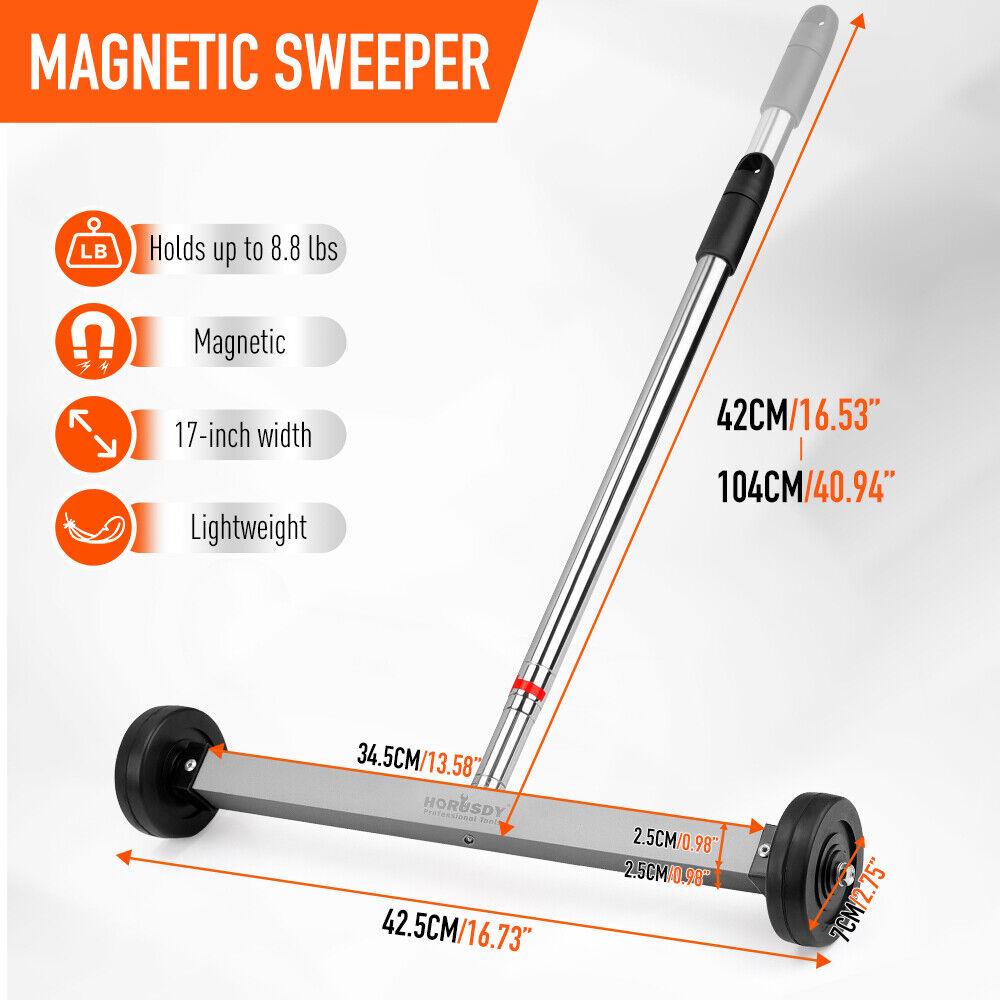 Buy 17inch Telescoping Magnetic Sweeper Magnet Broom Rolling Pick Up 8.8Lbs Portable discounted | Products On Sale Australia