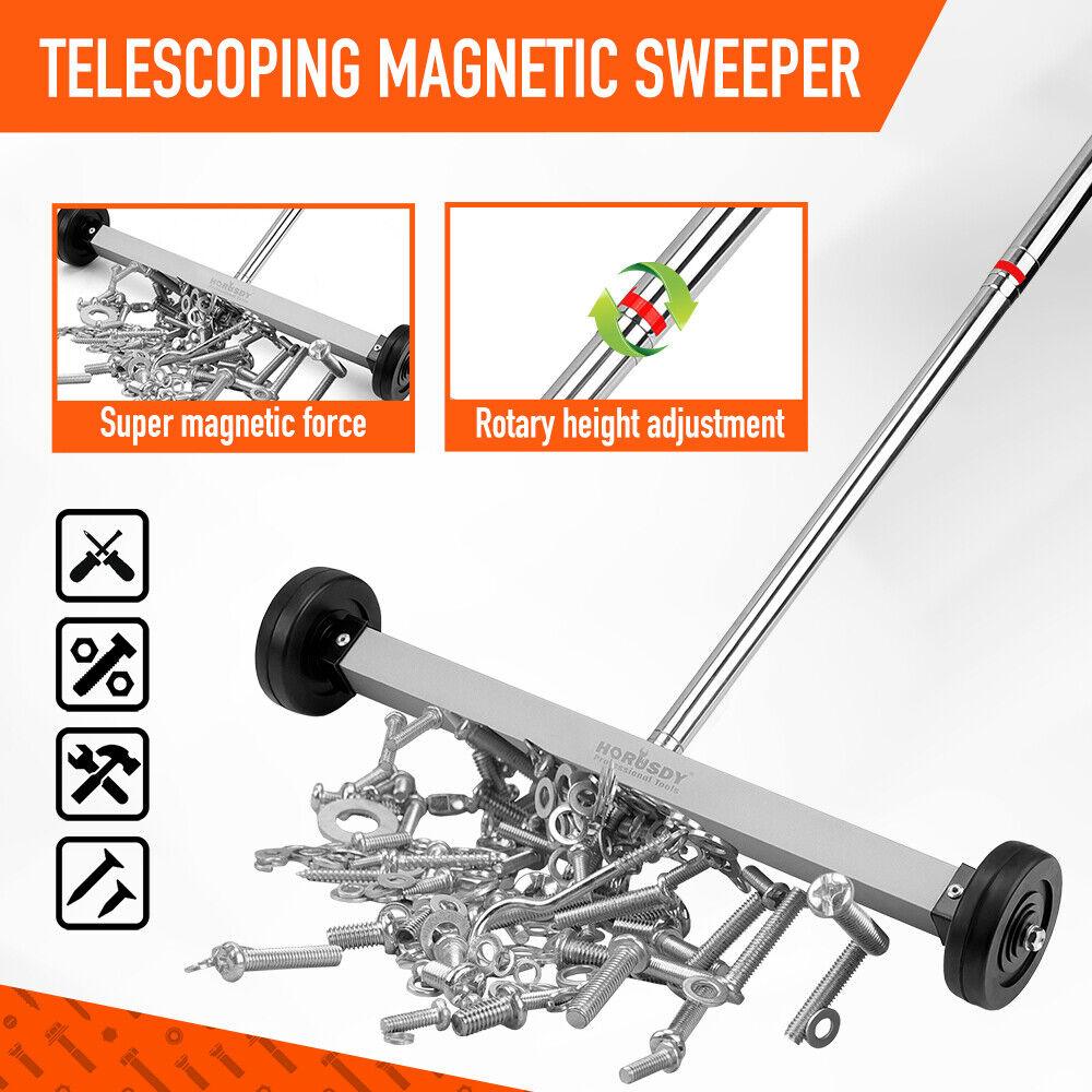 Buy 17inch Telescoping Magnetic Sweeper Magnet Broom Rolling Pick Up 8.8Lbs Portable discounted | Products On Sale Australia