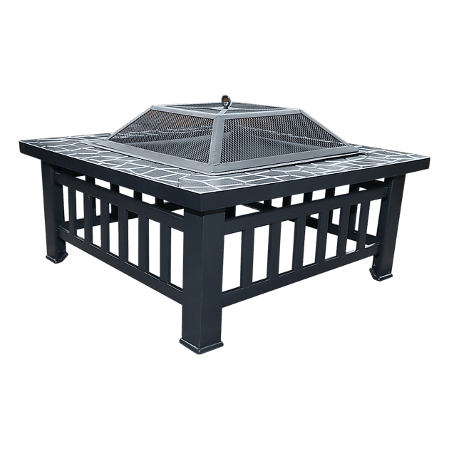 Buy 18" Square Metal Fire Pit Outdoor Heater discounted | Products On Sale Australia