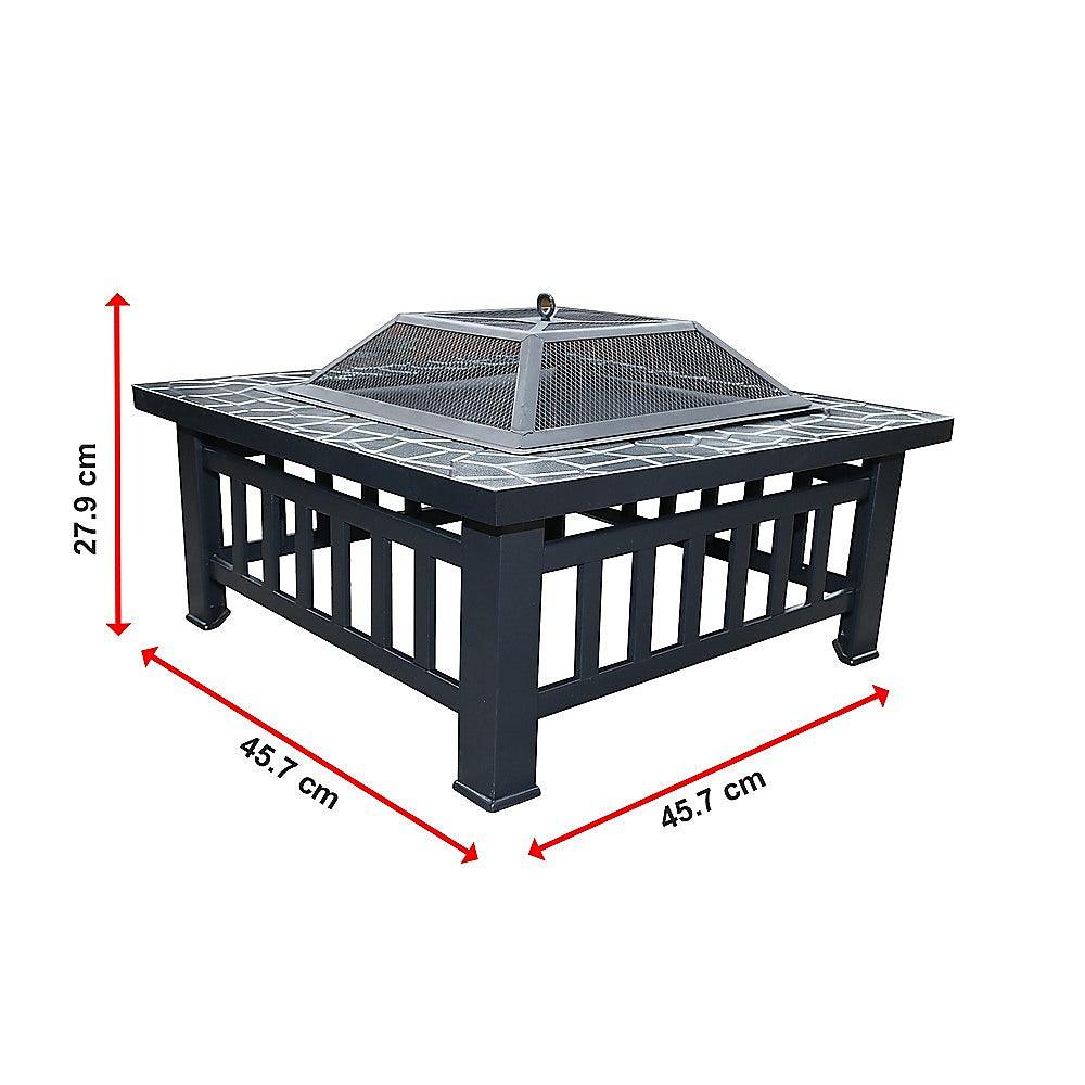 Buy 18" Square Metal Fire Pit Outdoor Heater discounted | Products On Sale Australia