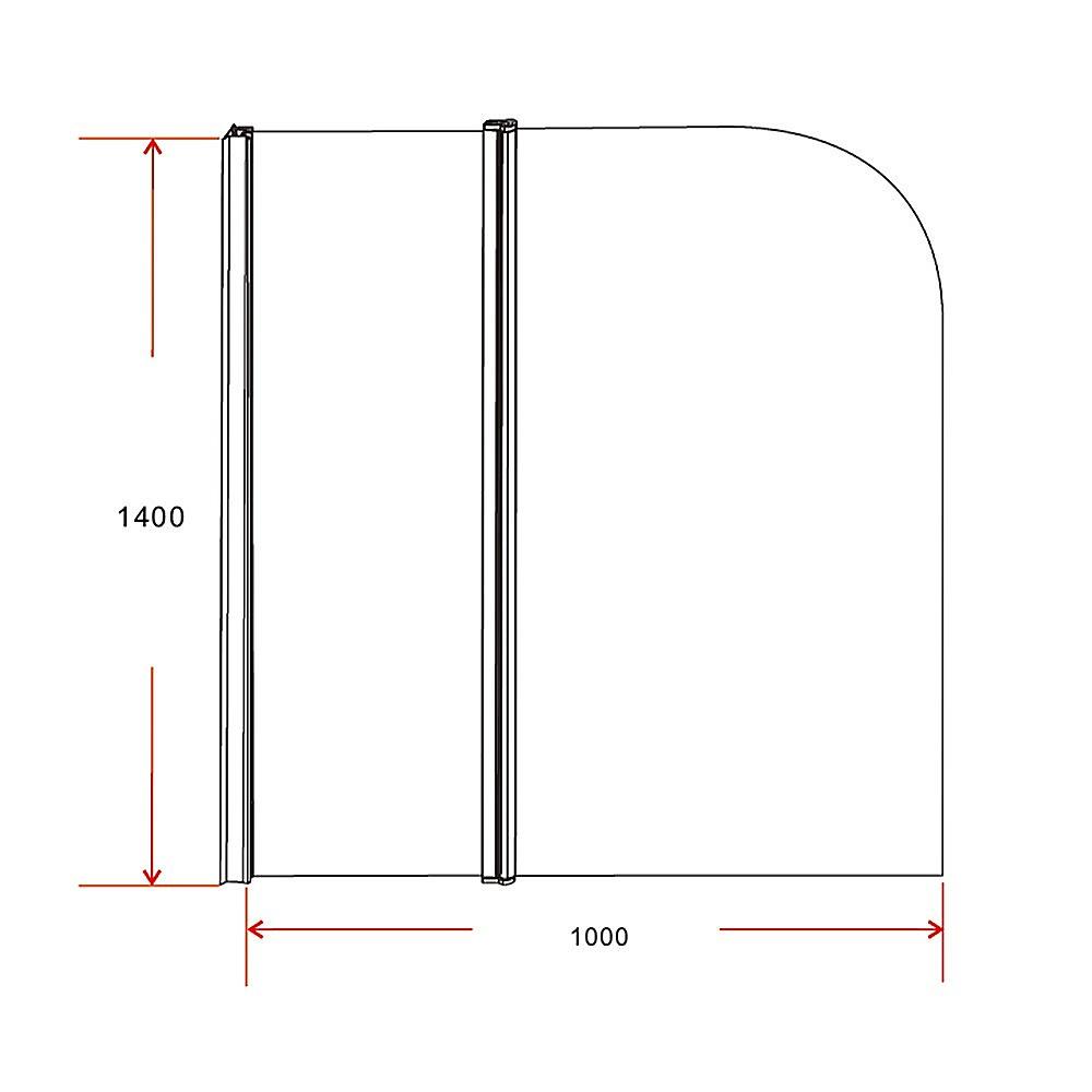 Buy 180 Degree Pivot Door 6mm Safety Glass Bath Shower Screen 1000x1400mm By Della Francesca discounted | Products On Sale Australia