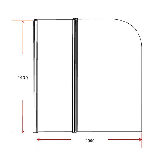 Buy 180 Degree Pivot Door 6mm Safety Glass Bath Shower Screen 1000x1400mm By Della Francesca discounted | Products On Sale Australia