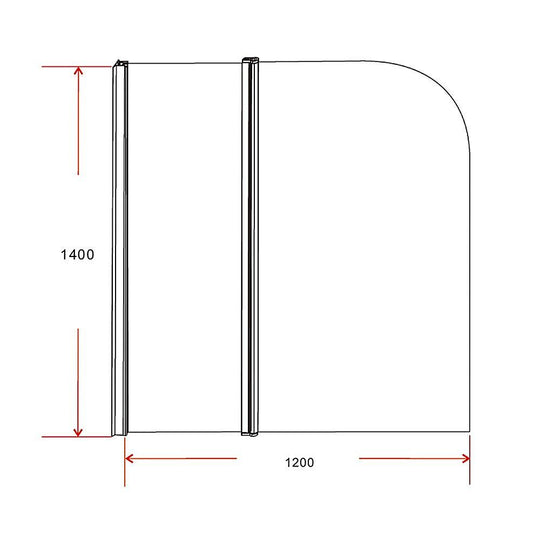 Buy 180 Degree Pivot Door 6mm Safety Glass Bath Shower Screen 1200x1400mm By Della Francesca discounted | Products On Sale Australia