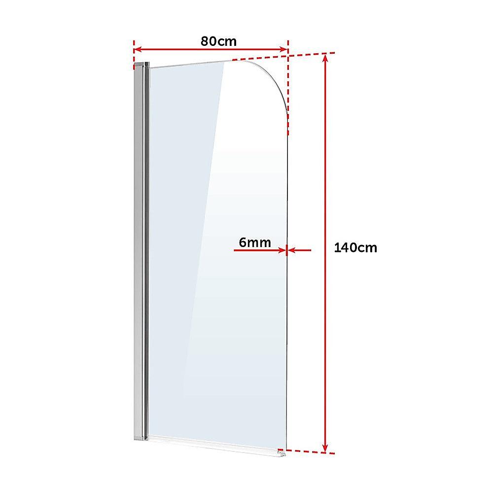 Buy 180 Degree Pivot Door 6mm Safety Glass Bath Shower Screen 800x1400mm By Della Francesca discounted | Products On Sale Australia