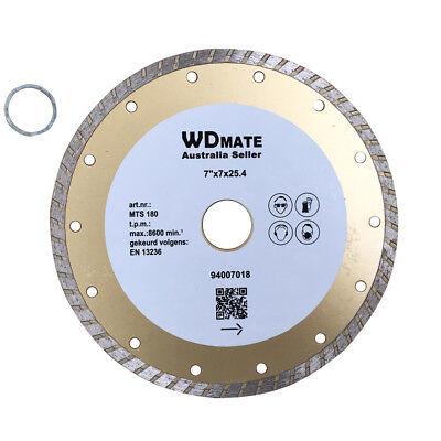 Buy 180mm Diamond Turbo Dry Wet Circular Saw Disc Cutting Blade 7*2.4mm 7" 25.4mm discounted | Products On Sale Australia