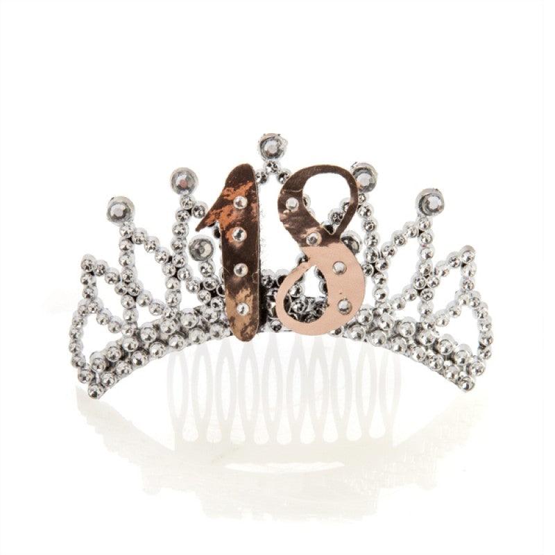 Buy 18th Rose Gold Silver Tiara discounted | Products On Sale Australia