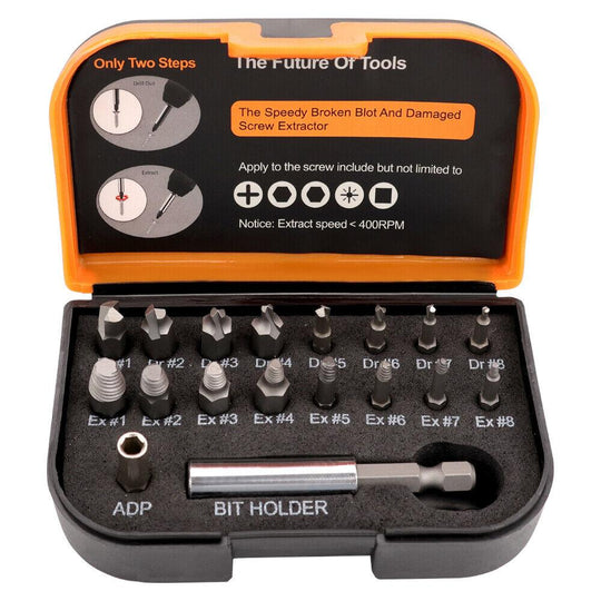 Buy 18x Magnetic Damaged Screw Extractor Set Broken Drill Bit Remover Kit Hex Crv discounted | Products On Sale Australia