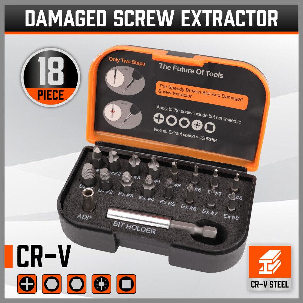 Buy 18x Magnetic Damaged Screw Extractor Set Broken Drill Bit Remover Kit Hex Crv discounted | Products On Sale Australia