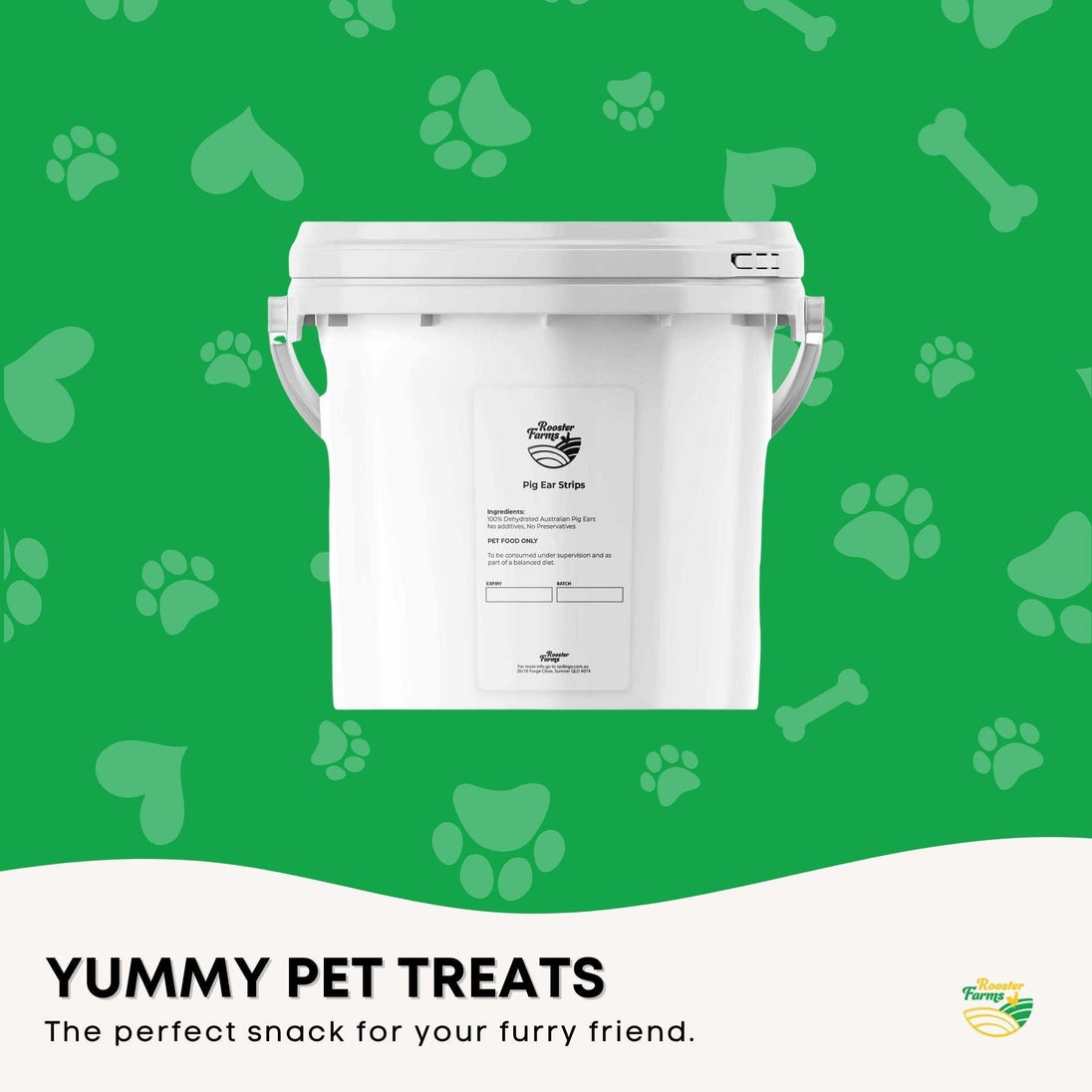 Buy 1Kg Dog Treat Pig Ear Strips Bucket - Dehydrated Australian Healthy Puppy Chew discounted | Products On Sale Australia