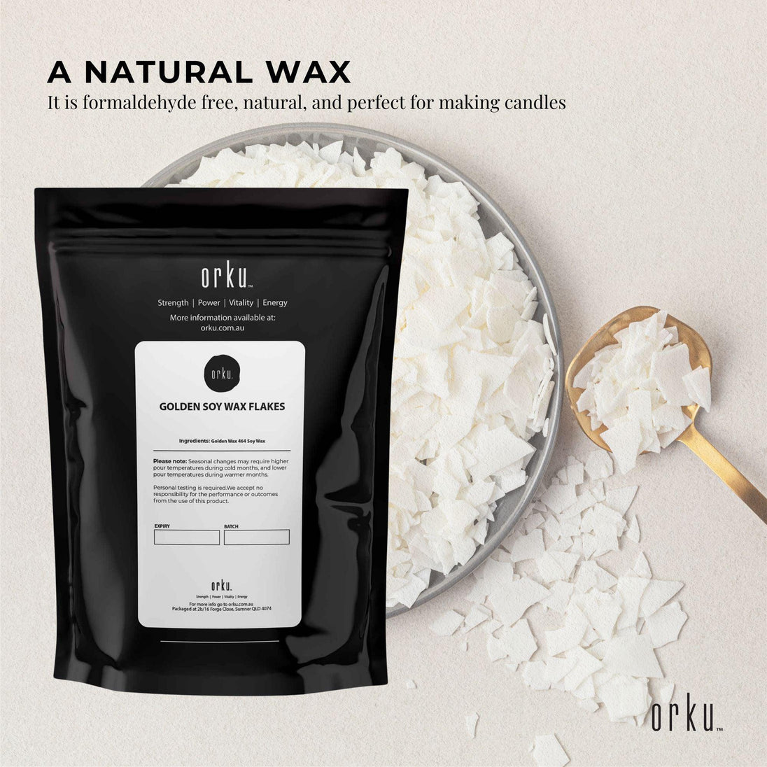 Buy 1Kg Golden 464 Soy Wax Flakes - 100% Pure Natural DIY Candle Melts Chips discounted | Products On Sale Australia