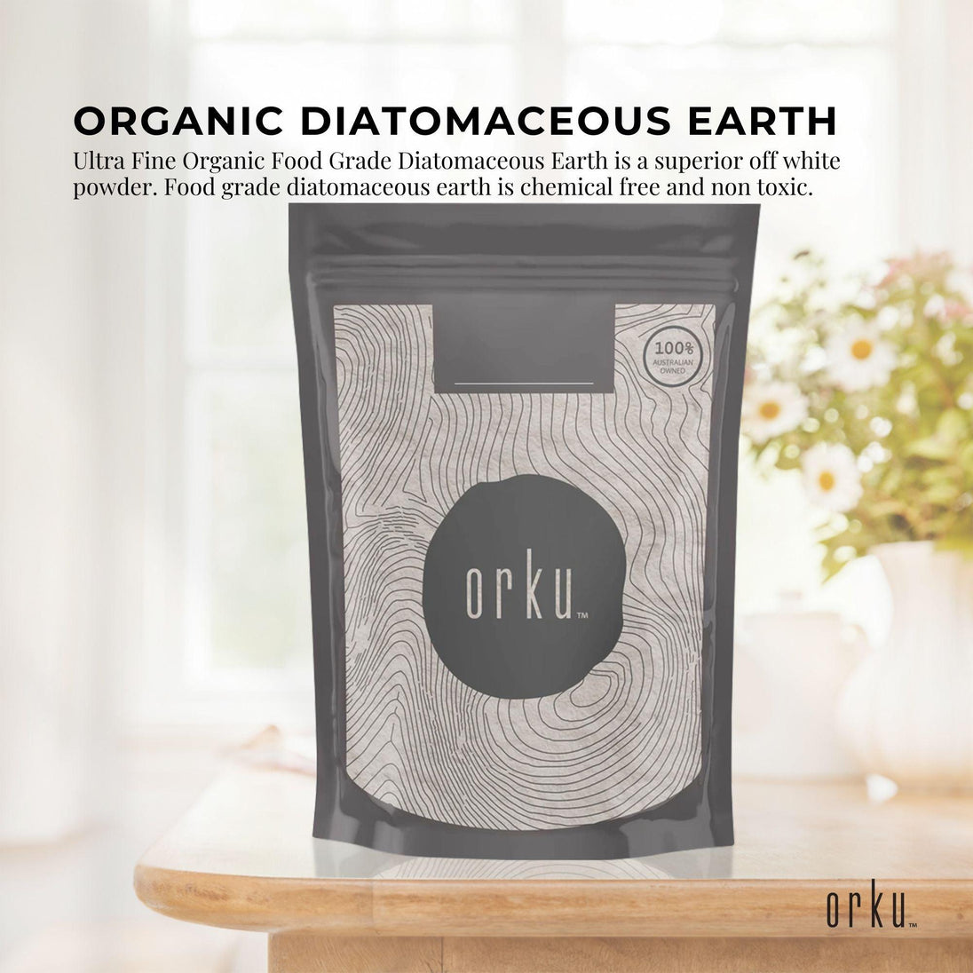 Buy 1Kg Organic Fine Diatomaceous Earth - Food Grade Fossil Shell Flour Powder discounted | Products On Sale Australia