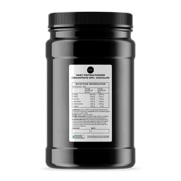 Buy 1Kg Whey Protein Powder Concentrate - Chocolate Shake WPC Supplement Jar discounted | Products On Sale Australia