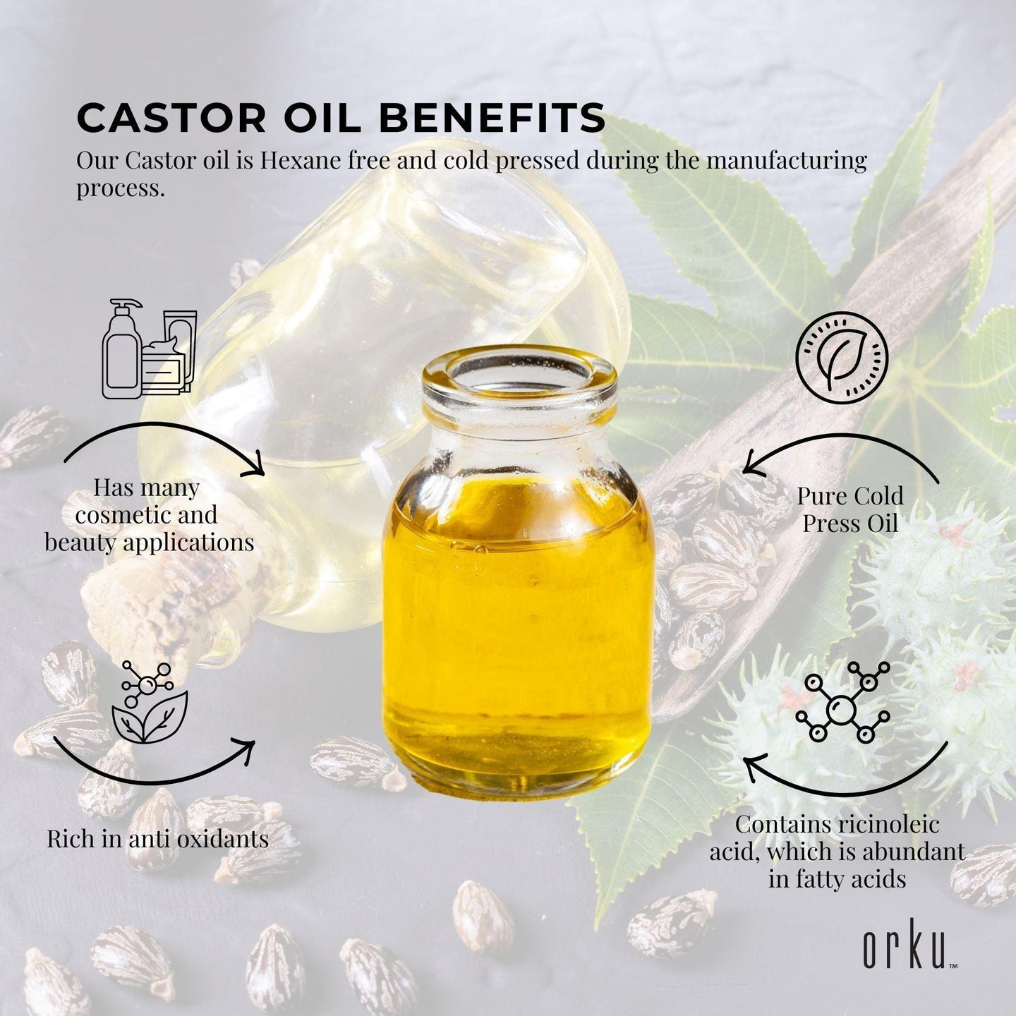 Buy 1L Castor Oil - Hexane Free Cold Virgin Pressed Skin Hair Care discounted | Products On Sale Australia