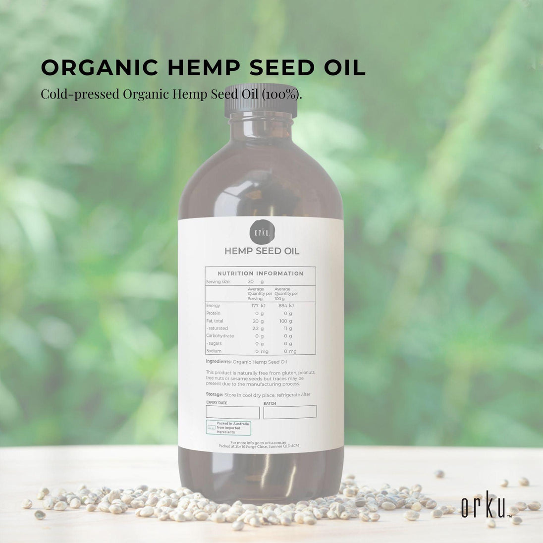 Buy 1L Organic Hemp Seed Oil - Cold Pressed Food Grade Healthy Oils Foods discounted | Products On Sale Australia