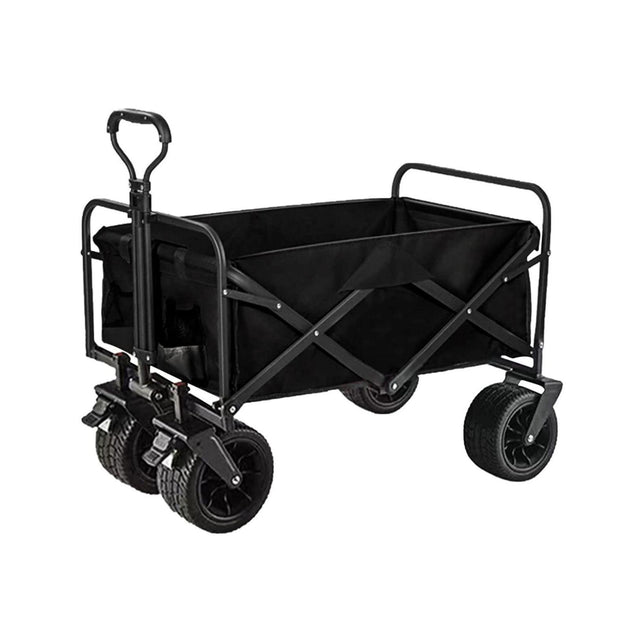 Buy 1PC Foldable Shopping Cart ( Black ), Heavy Duty Collapsible Wagon with All-Terrain 10cm Wheels, Load 150kg, Portable 160 Liter Large Capacity Beach Wagon, Camping, Garden, Beach Day, Picnics, Shopping, Outdoor Grocery Cart with Adjustable Handle | Products On Sale Australia