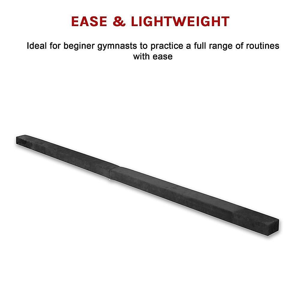 Buy 2.2m Gymnastics Folding Balance Beam Black Synthetic Suede discounted | Products On Sale Australia