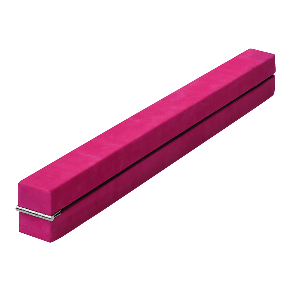 Buy 2.2m Gymnastics Folding Balance Beam Pink Synthetic Suede discounted | Products On Sale Australia